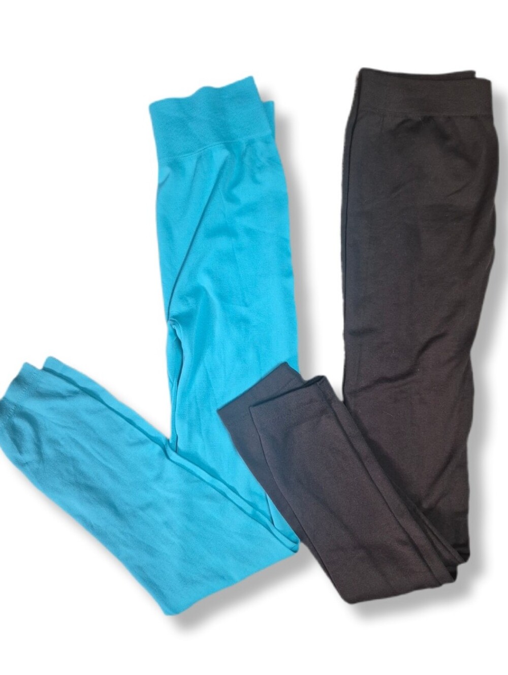 Double Pair of Women's Leggings One Teal & One Brown both Size Small